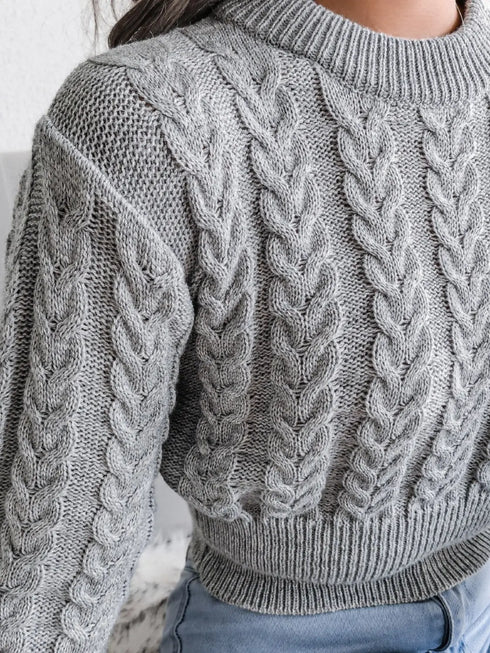 'Suri' Cable-Knit Sweater - Celes Fashion